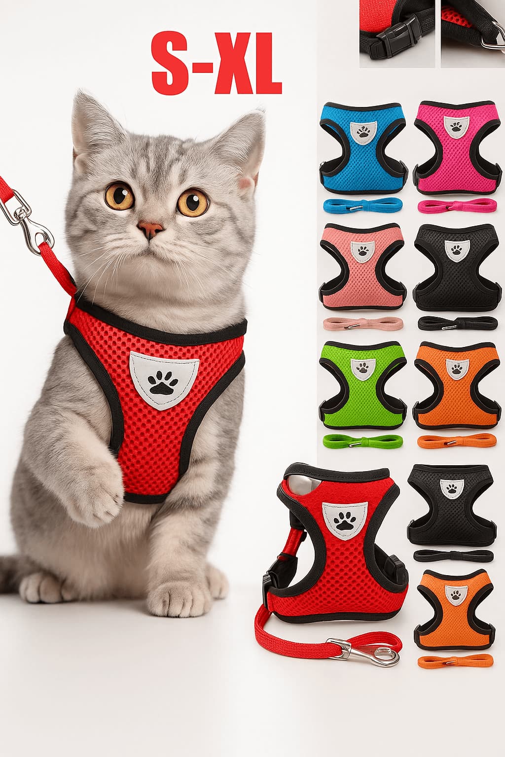 Katzengeschirr - verstellbar: ausbruchsicher & bequem | Furrivio™ für Hunde & Katzen – jetzt bei Furrivio™ kaufen