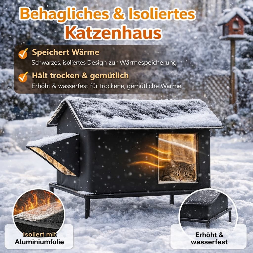 Katzenhaus für draußen - winterfest | Outdoor Haus für Katzen für Hunde & Katzen – jetzt bei Furrivio™ kaufen