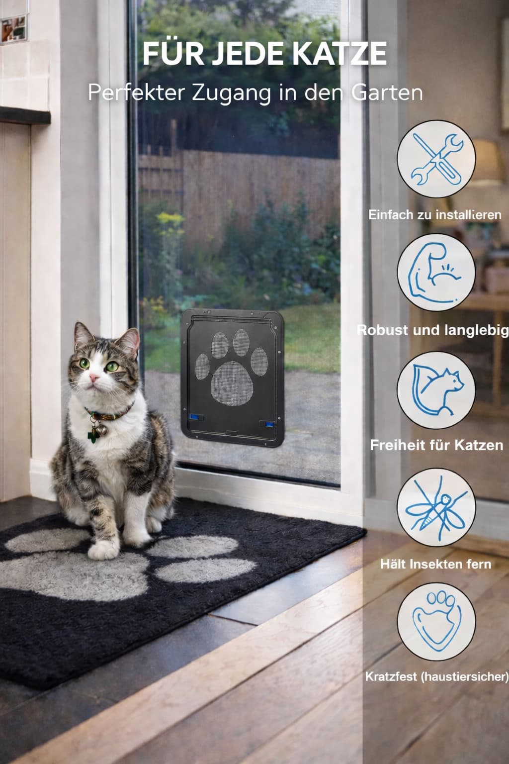 Katzenklappe für große Katzen - winterfest & sicher | Furrivio™ für Hunde & Katzen – jetzt bei Furrivio kaufen