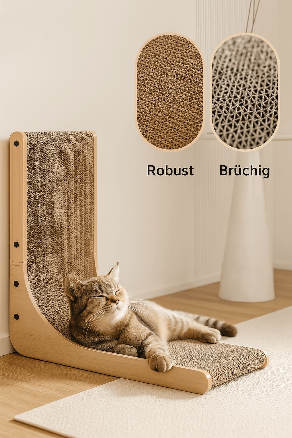 Katzenkratzbrett L - Form – Wandmontage & Spielball | Furrivio™ für Hunde & Katzen – jetzt bei Furrivio™ kaufen