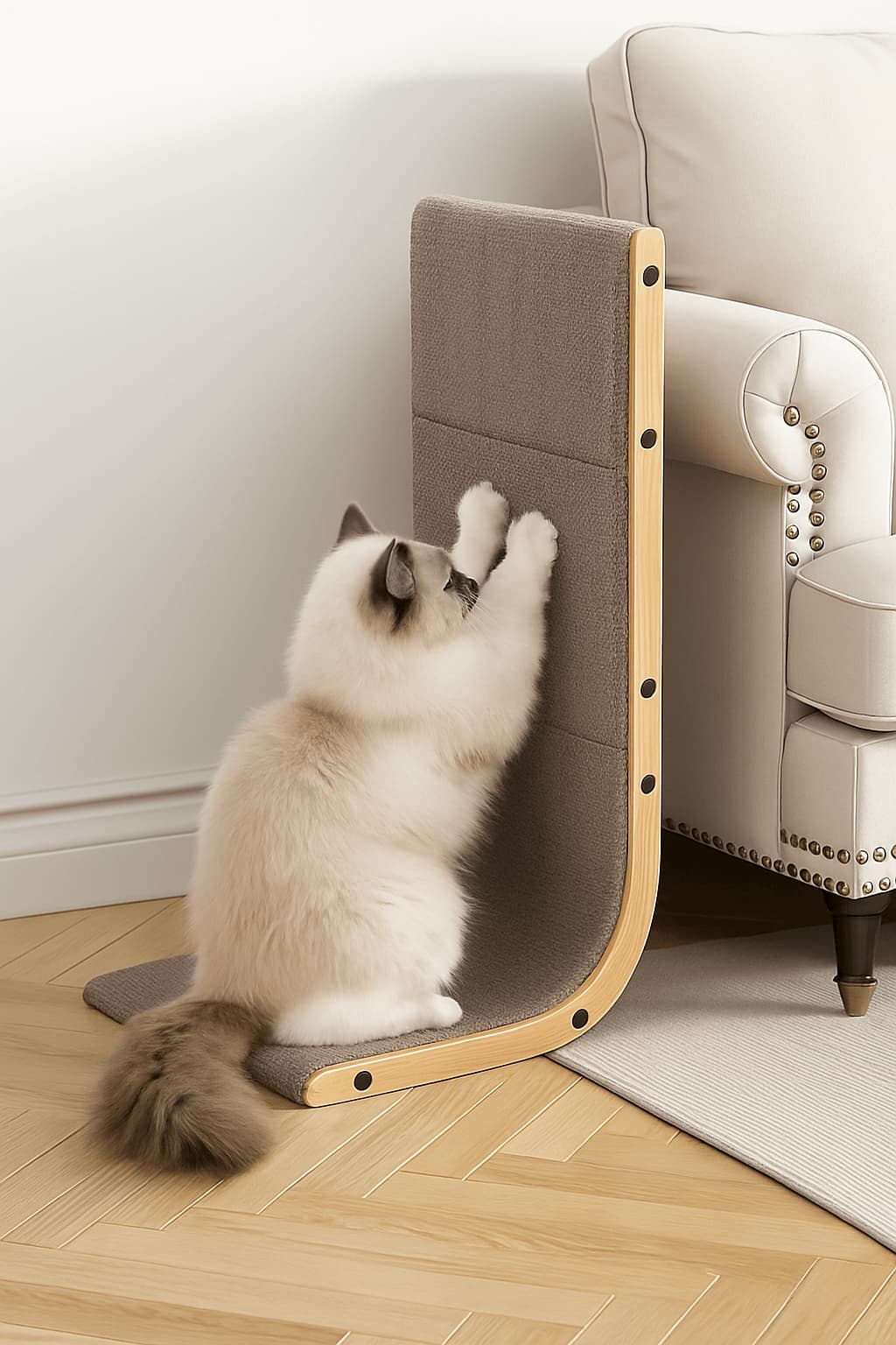 Katzenkratzbrett L - Form – Wandmontage & Spielball | Furrivio™ für Hunde & Katzen – jetzt bei Furrivio™ kaufen