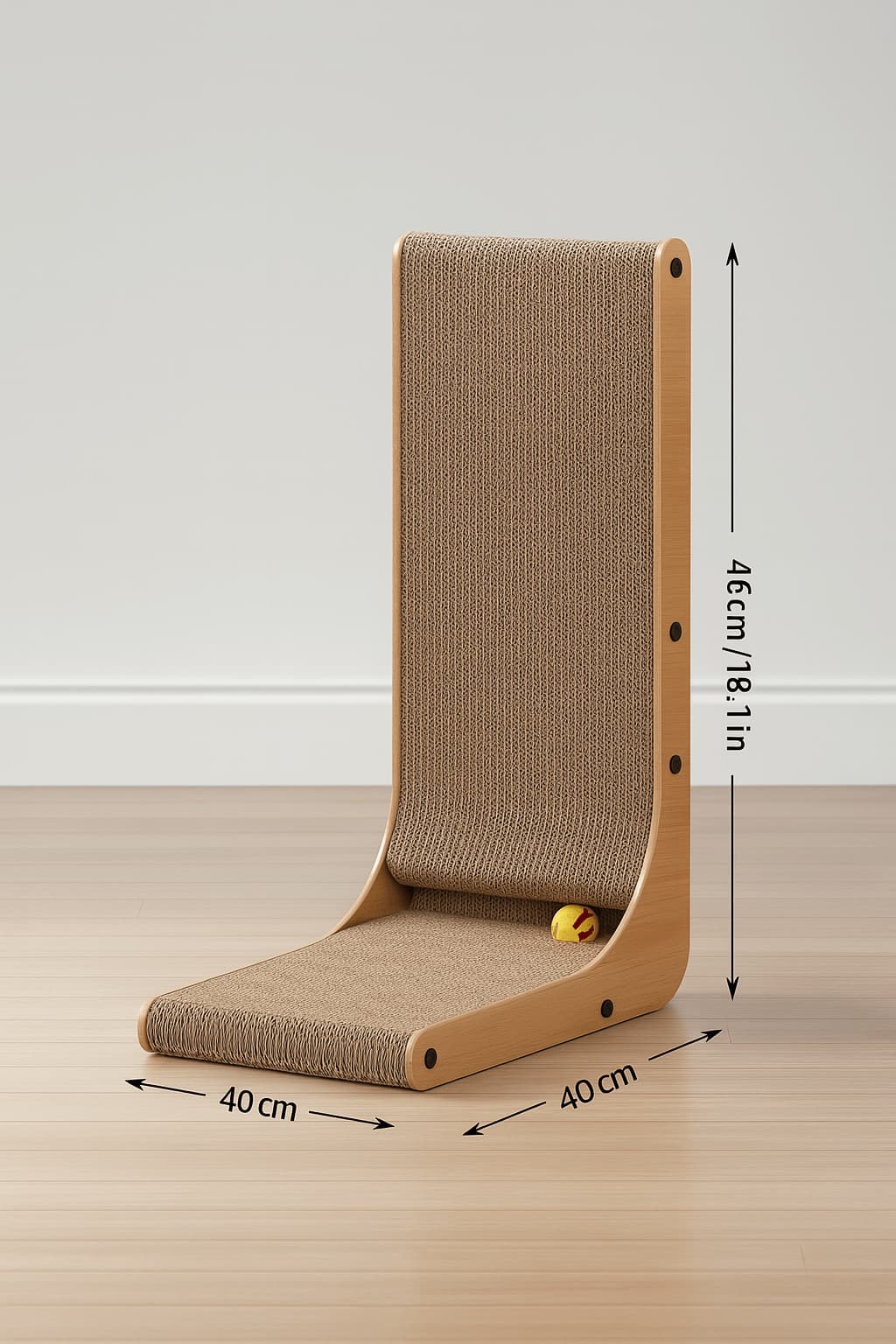 Katzenkratzbrett L - Form – Wandmontage & Spielball | Furrivio™ für Hunde & Katzen – jetzt bei Furrivio™ kaufen