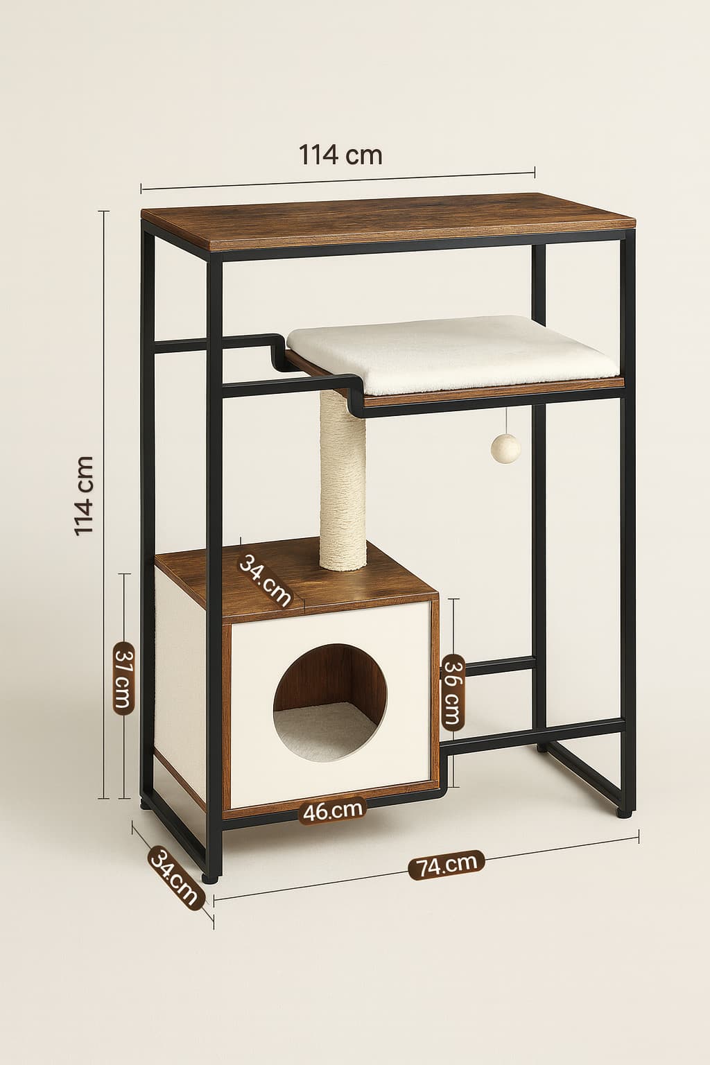 Katzenmöbel und Kratzbaum in Einem – Platzsparend, Stabil & Vielseitig