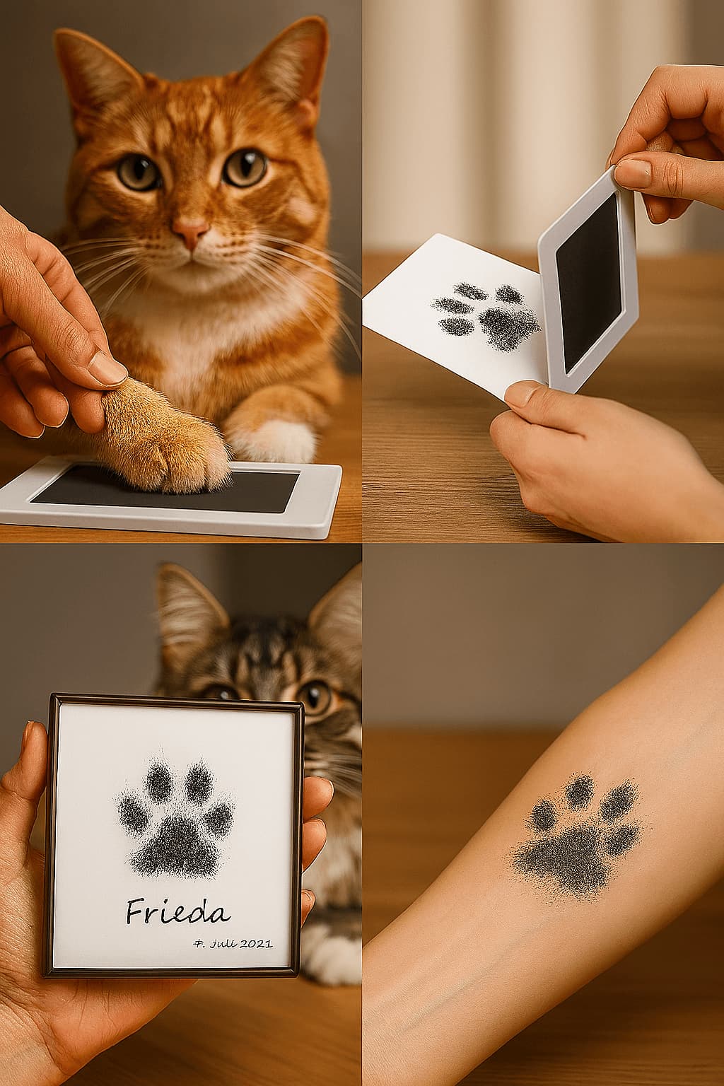 Katzenpfotenabdruck Set - einzigartiger Katzen Pfotenabdruck | Furrivio™ für Hunde & Katzen – jetzt bei Furrivio™ kaufen