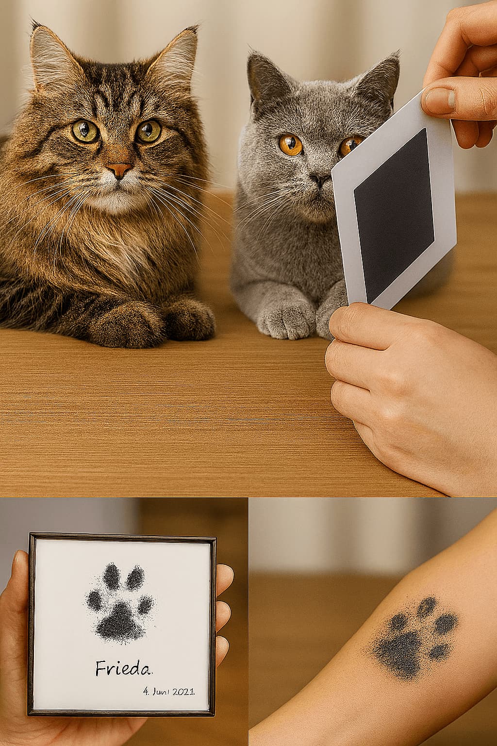 Katzenpfotenabdruck Set - einzigartiger Katzen Pfotenabdruck | Furrivio™ für Hunde & Katzen – jetzt bei Furrivio™ kaufen
