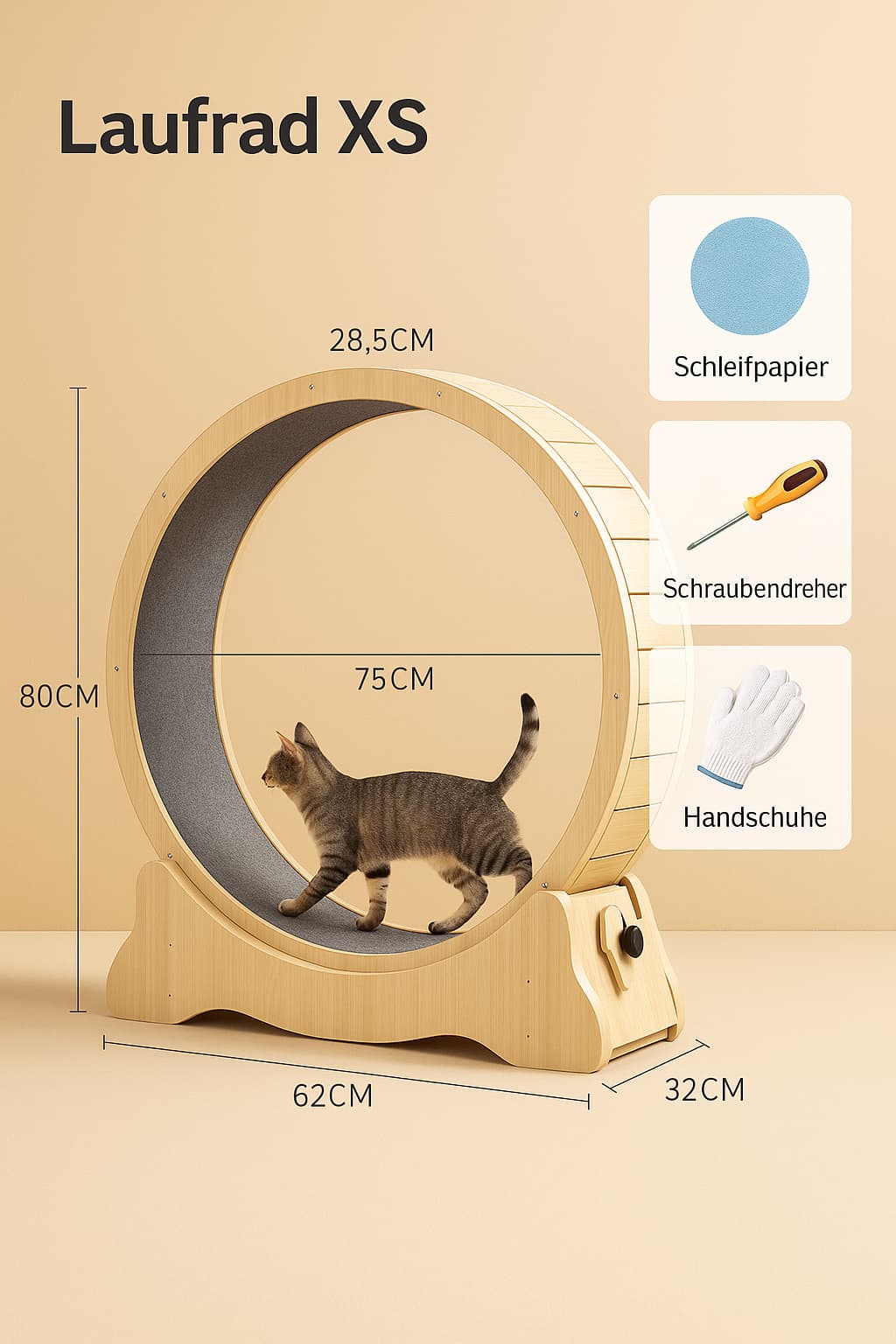 Laufrad für Katzen – Katzenrad aus Holz | Furrivio™ für Hunde & Katzen – jetzt bei Furrivio™ kaufen