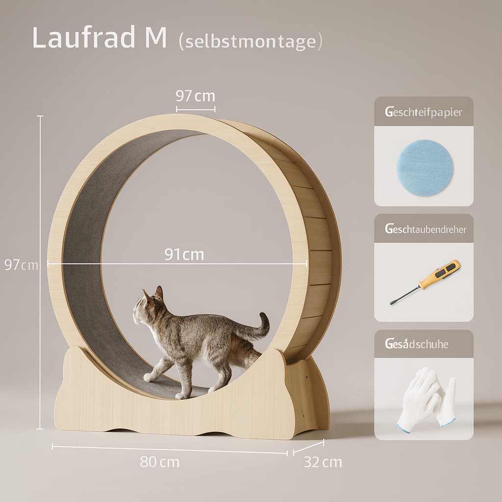 Laufrad für Katzen – Katzenrad aus Holz | Furrivio™ für Hunde & Katzen – jetzt bei Furrivio™ kaufen