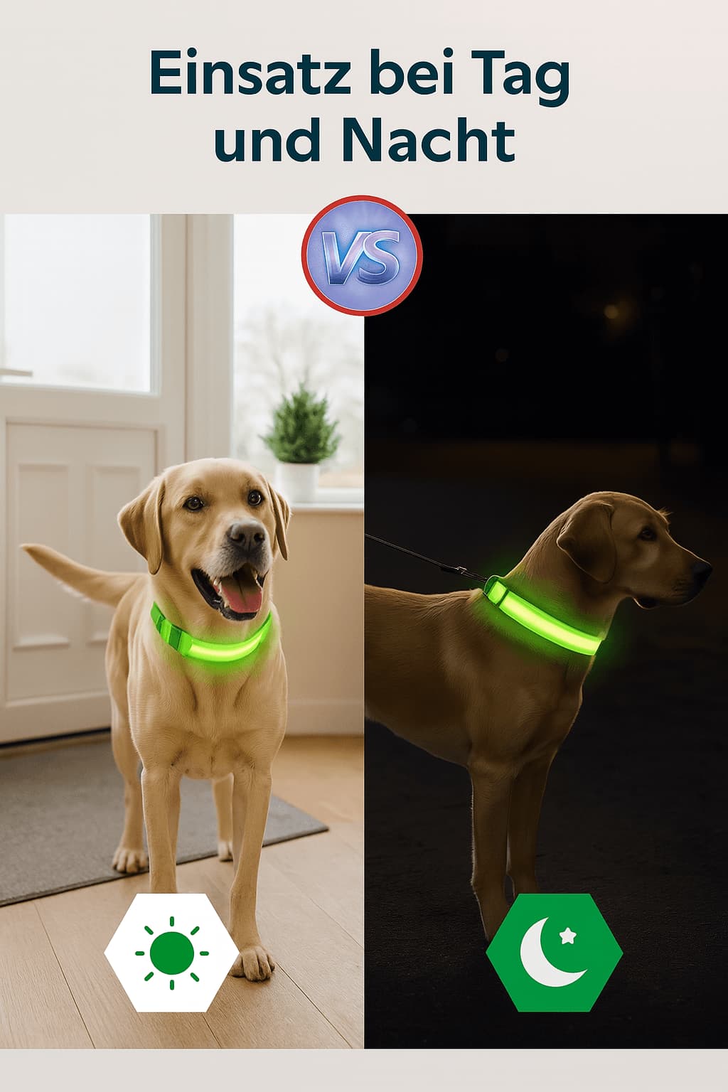 Leuchthalsband für Hunde – Wiederaufladbar per USB, mit LED - Licht für Nacht & Sicherheit | Furrivio™