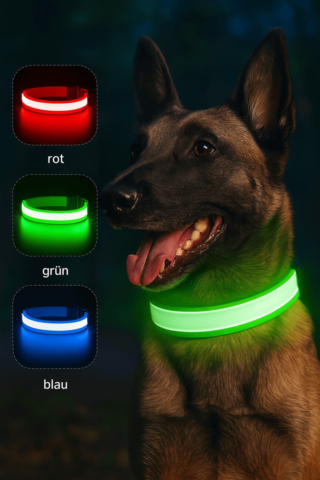 Leuchthalsband für Hunde – Wiederaufladbar per USB, mit LED - Licht für Nacht & Sicherheit | Furrivio™