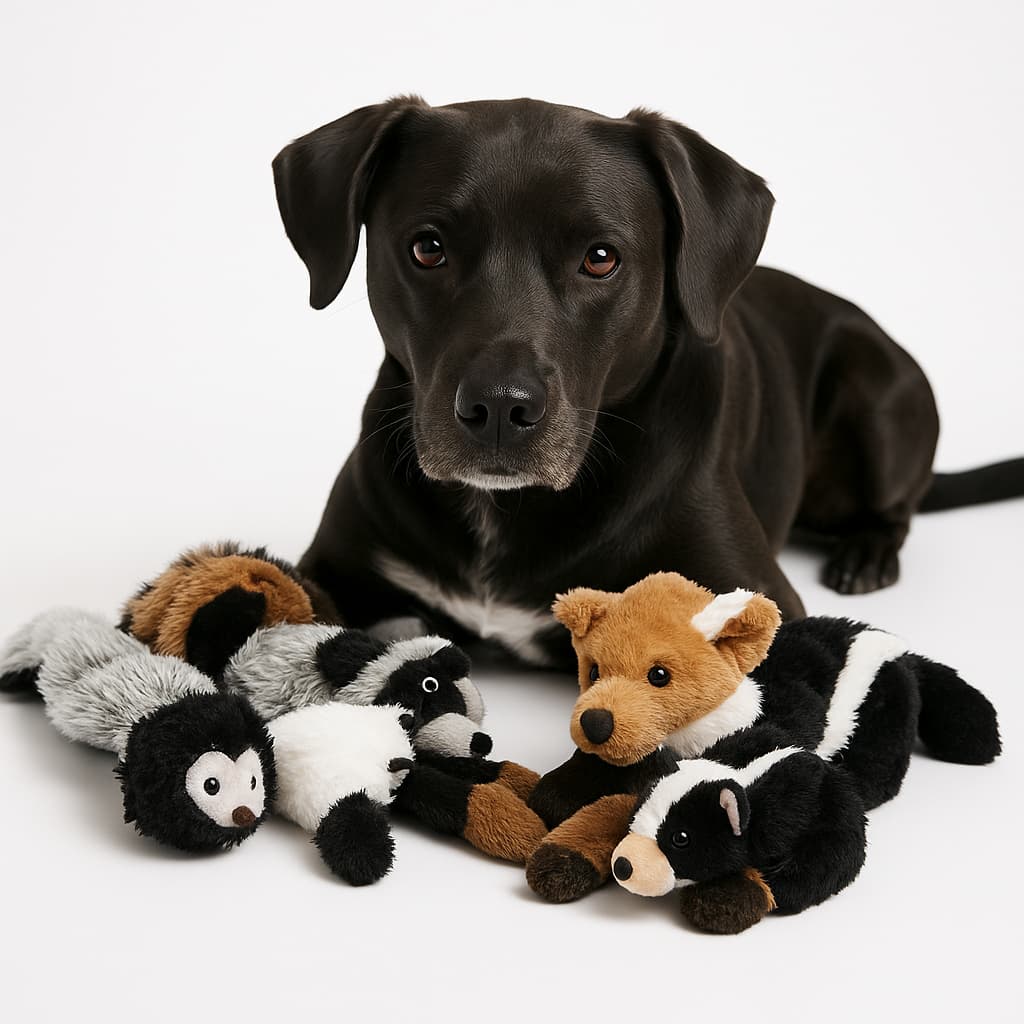 Lustiges Hundespielzeug ohne Füllung – Langlebiges Quietsch - und Knister - Kauspielzeug aus Plüsch für Hunde