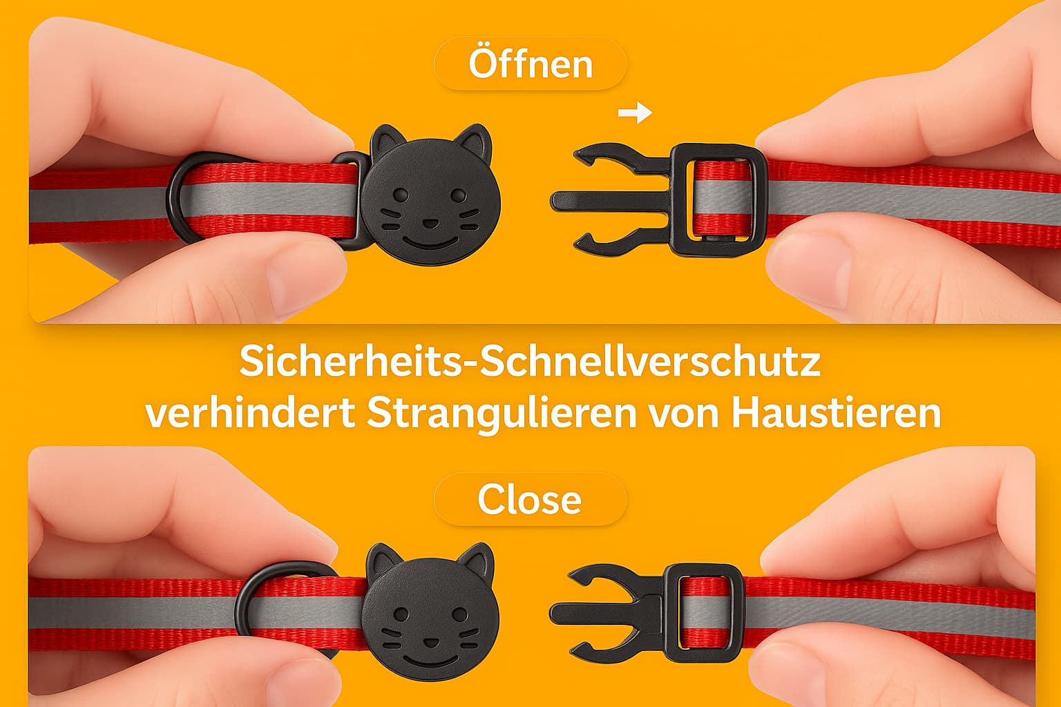 Reflektierendes Breakaway - Katzenhalsband mit Glöckchen & Sicherheitsverschluss – verstellbar, reflektiv & ausreißbar | Furrivio™ für Hunde & Katzen – jetzt bei Furrivio™ kaufen