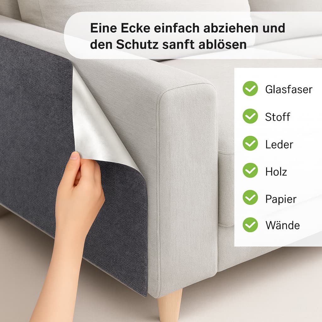 Kratzschutz Sofa Katze – 12 Stück, 30x40 Cm, Selbstklebend, Mattiert, Transparent, Für Sofa, Tür, Wand & Möbel