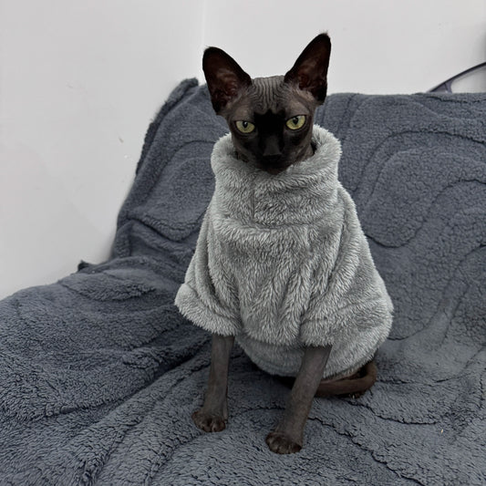 Sphynx Katzenpullover Plüsch– Warmer Winterpullover Arctic Velvet für haarlose Katzen | Furrivio™