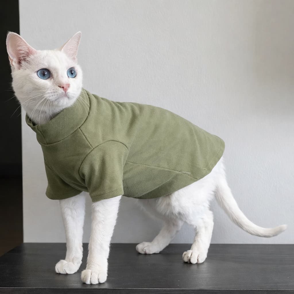 Sphynx Katzenpullover Rollkragen – Fleece Sweater für Katzen | Herbst & Winter Kleidung | Furrivio™ für Hunde & Katzen – jetzt bei Furrivio kaufen
