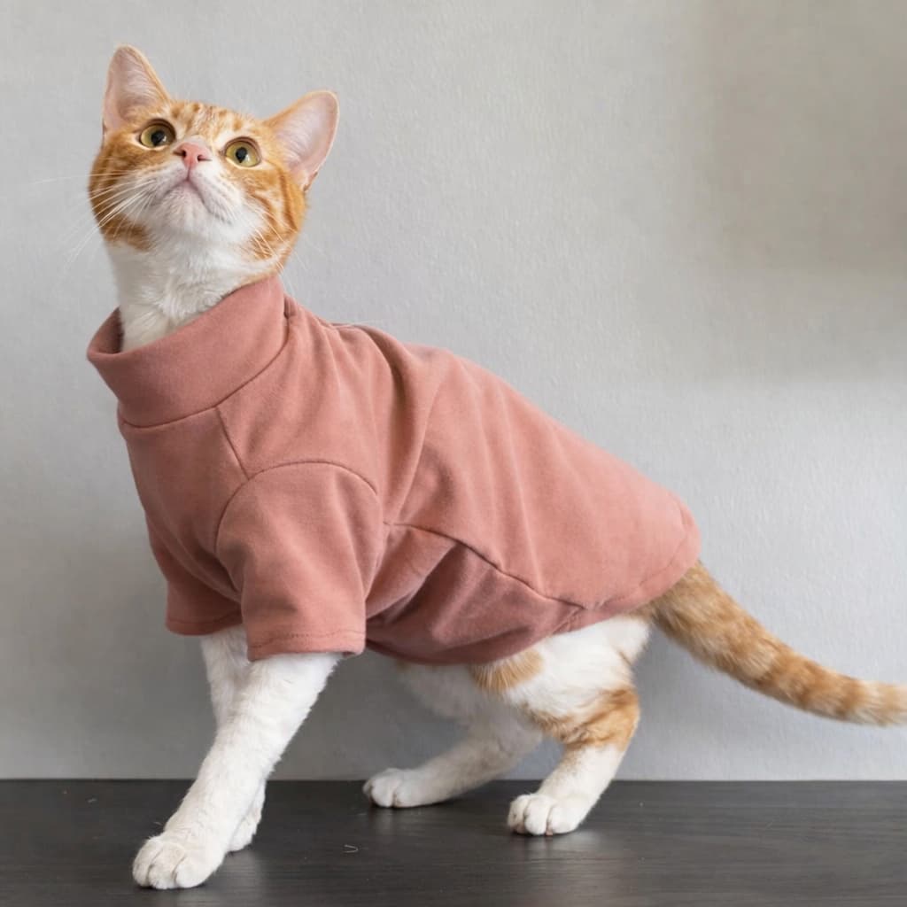 Sphynx Katzenpullover Rollkragen – Fleece Sweater für Katzen | Herbst & Winter Kleidung | Furrivio™ für Hunde & Katzen – jetzt bei Furrivio kaufen