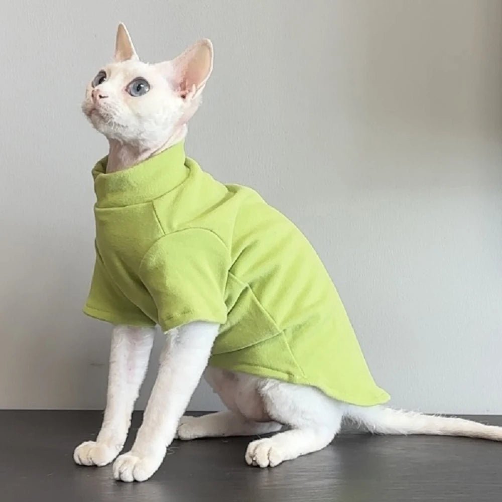 Sphynx Katzenpullover Rollkragen – Fleece Sweater für Katzen | Herbst & Winter Kleidung | Furrivio™