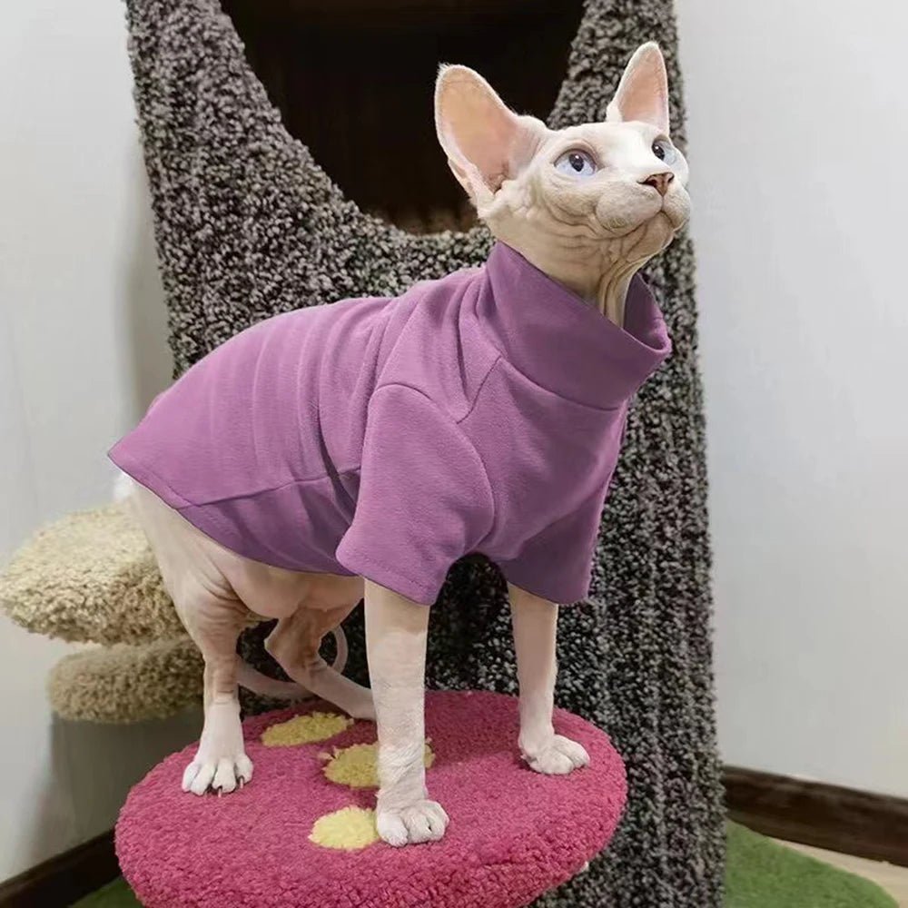 Sphynx Katzenpullover Rollkragen – Warmer Fleece Sweater für Kitten & Katzen | Herbst & Winter Kleidung | Furrivio™ für Hunde & Katzen – jetzt bei Furrivio™ kaufen