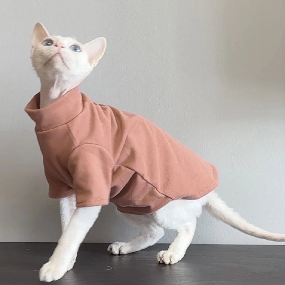 Sphynx Katzenpullover Rollkragen – Warmer Fleece Sweater für Kitten & Katzen | Herbst & Winter Kleidung | Furrivio™ für Hunde & Katzen – jetzt bei Furrivio™ kaufen