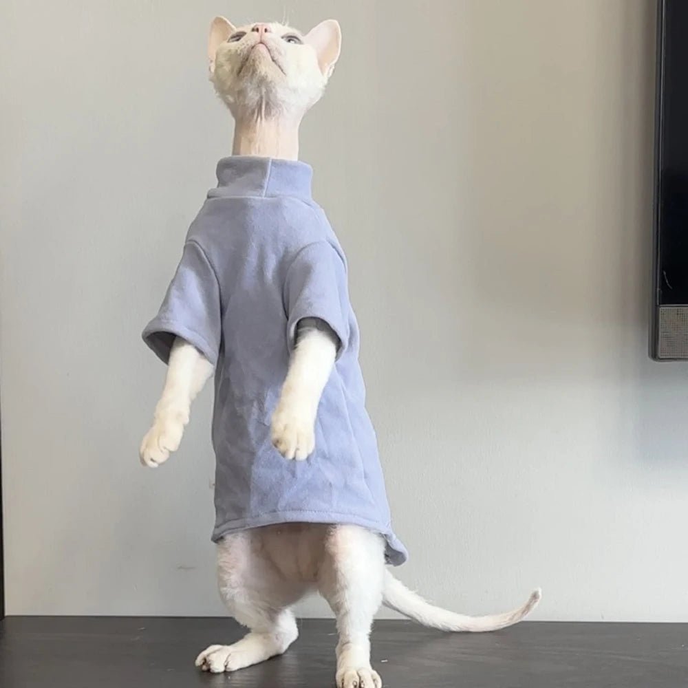 Sphynx Katzenpullover Rollkragen – Fleece Sweater für Katzen | Herbst & Winter Kleidung | Furrivio™