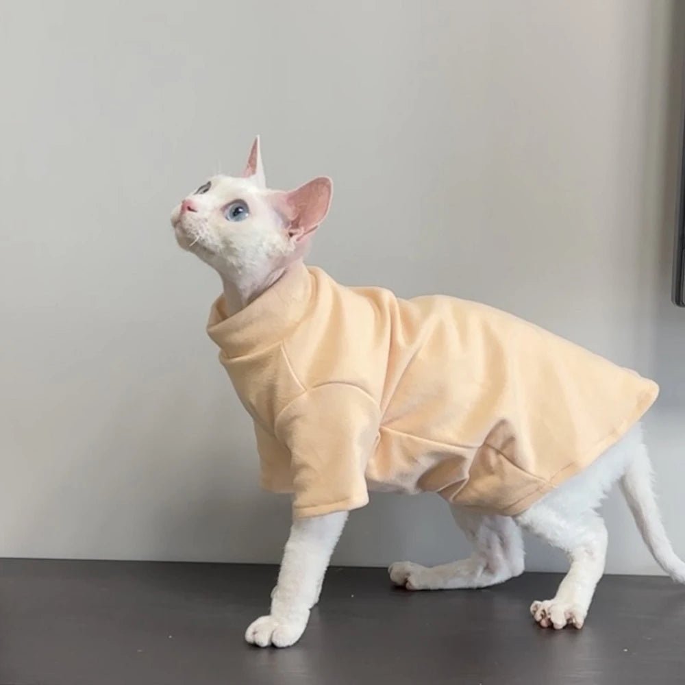 Sphynx Katzenpullover Rollkragen – Warmer Fleece Sweater für Kitten & Katzen | Herbst & Winter Kleidung | Furrivio™ für Hunde & Katzen – jetzt bei Furrivio™ kaufen
