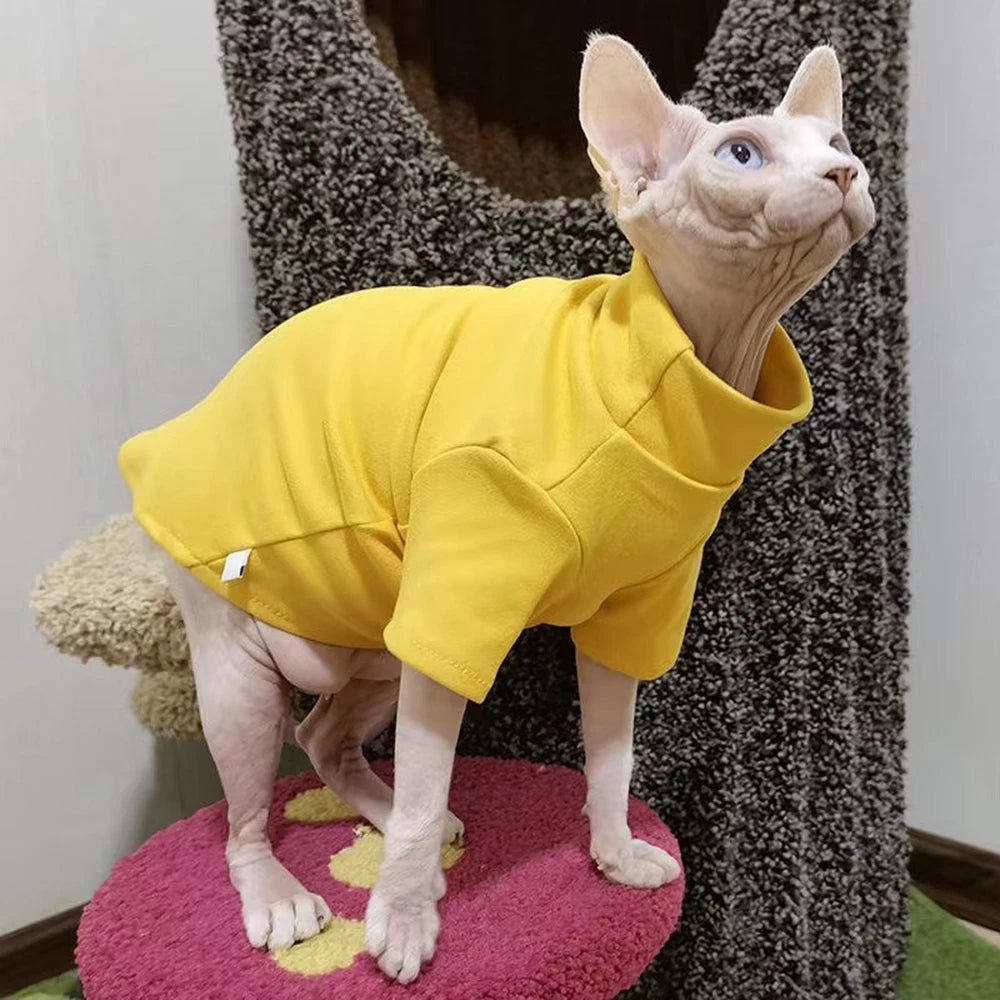 Sphynx Katzenpullover Rollkragen – Fleece Sweater für Katzen | Herbst & Winter Kleidung | Furrivio™
