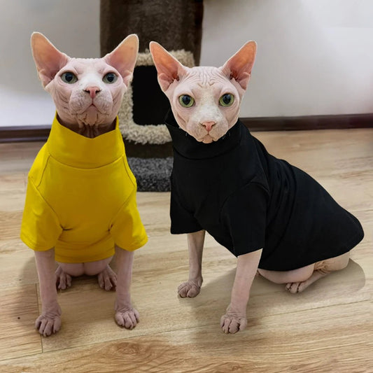 Sphynx Katzenpullover Rollkragen – Fleece Sweater für Katzen | Herbst & Winter Kleidung | Furrivio™