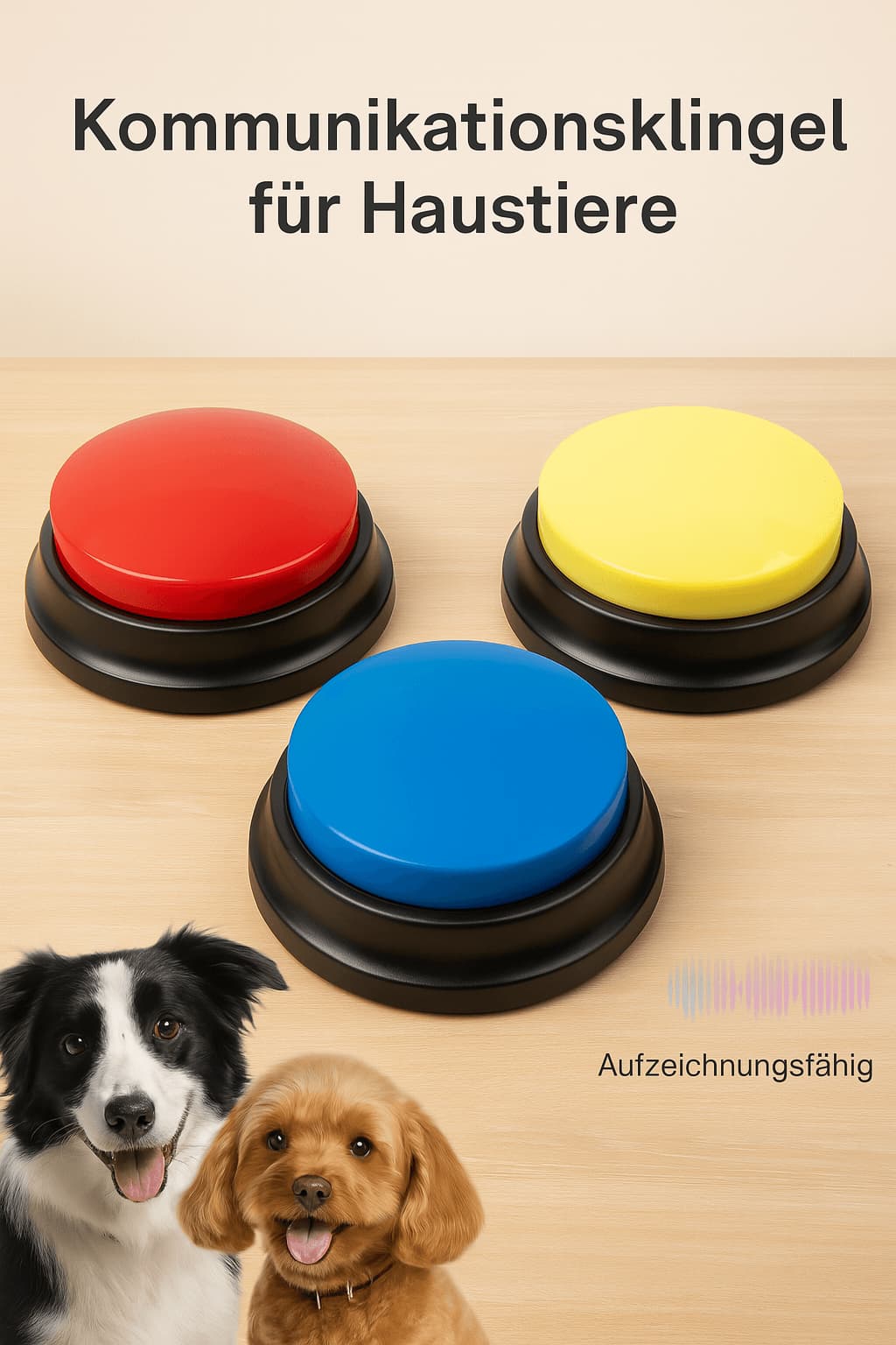 Sprechknopf für Hunde – Aufnahme - Taste für Hundetraining & Kommunikation