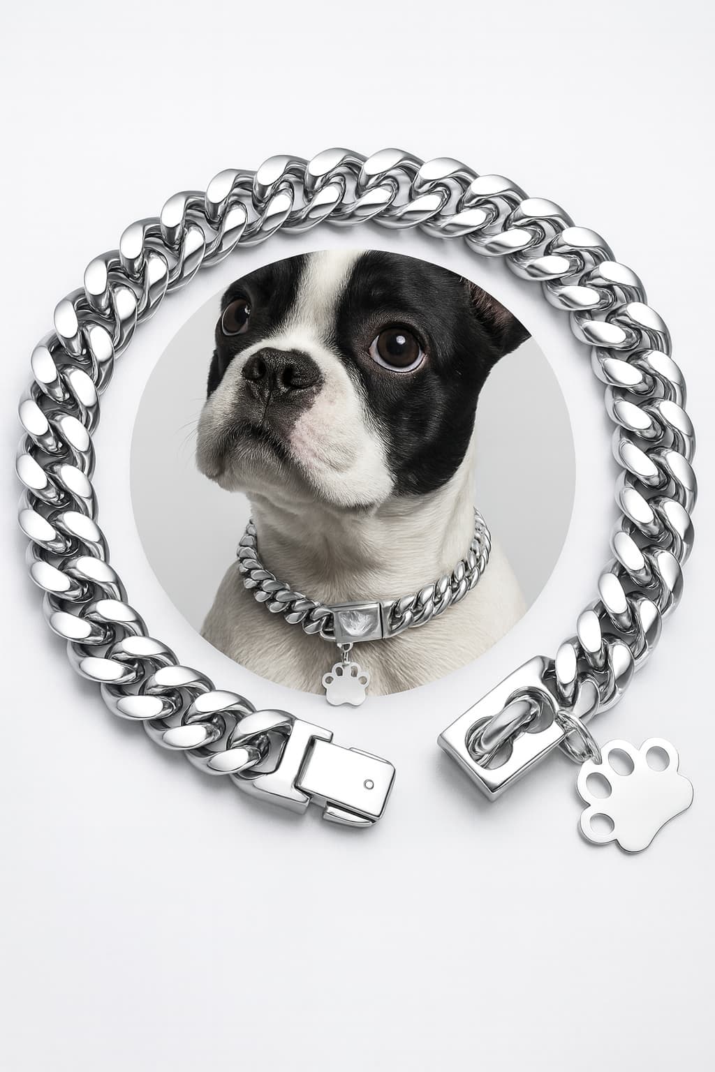 Starkes Edelstahl Hunde Halsband mit Sicherheitsverschluss – Goldene Cuban Link Kette | Furrivio™