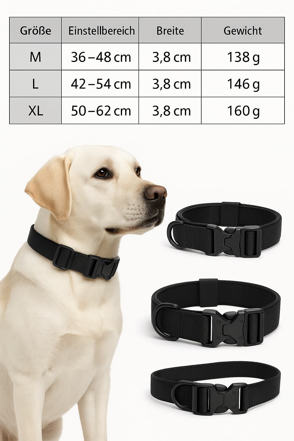 Taktisches Hundehalsband (verstellbar) | Furrivio™ für Hunde & Katzen – jetzt bei Furrivio™ kaufen