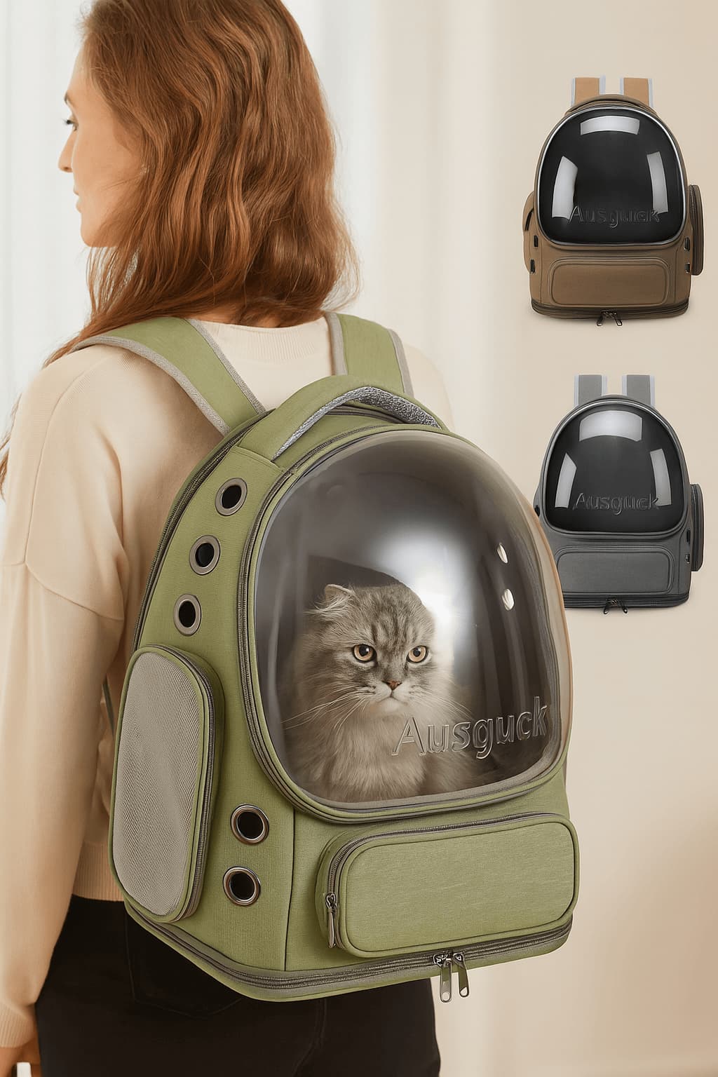 Transportrucksack für Katzen – Katzen Rucksack mit Fenster – Furrivio